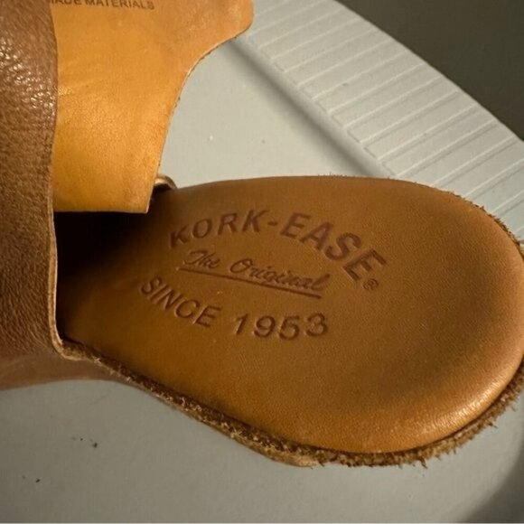 KORK-EASE Berit Wedge Leather Suede Tan Open Toe Buckle NEW Size 7 - Picture 6 of 10